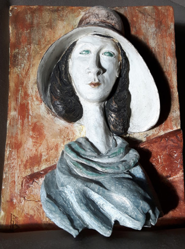 Sculpture intitulée "sous le chapeau" par Patrick Bonnet, Œuvre d'art originale, Céramique