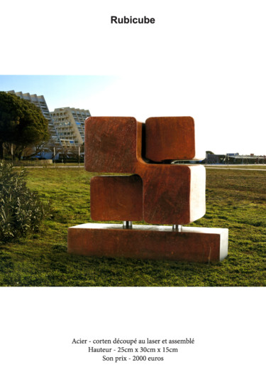 Sculpture titled "Rubicube" by Patrick Boutillier De St André, Original Artwork, Metals