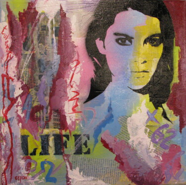 Painting titled "LIFE" by Patrick Ceron, Original Artwork, Acrylic Mounted on Wood Stretcher frame