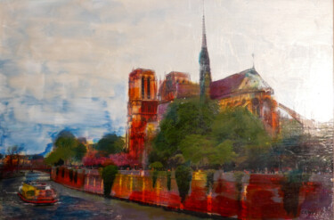 Obrazy i ryciny zatytułowany „Paris Notre Dame” autorstwa Patrick Ceron, Oryginalna praca, Manipulowana fotografia Zamontowa…