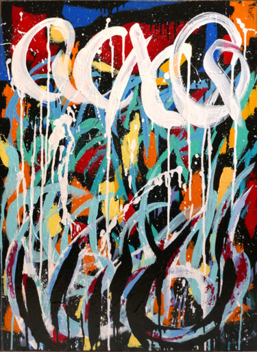 Malarstwo zatytułowany „Swirl” autorstwa Patrick Ceron, Oryginalna praca, Akryl Zamontowany na Drewniana rama noszy