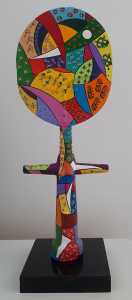 Sculpture titled "L'étang sans lumière" by Patrick Chaneac, Original Artwork, Acrylic