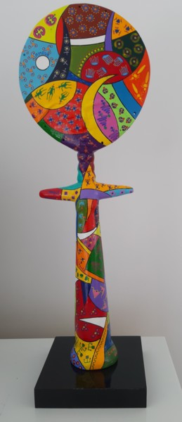 Skulptur mit dem Titel "Un éclair de paille" von Patrick Chaneac, Original-Kunstwerk, Acryl