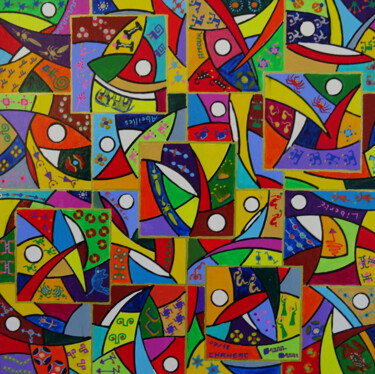 Pintura titulada "Ses rouages de songe" por Patrick Chaneac, Obra de arte original, Acrílico