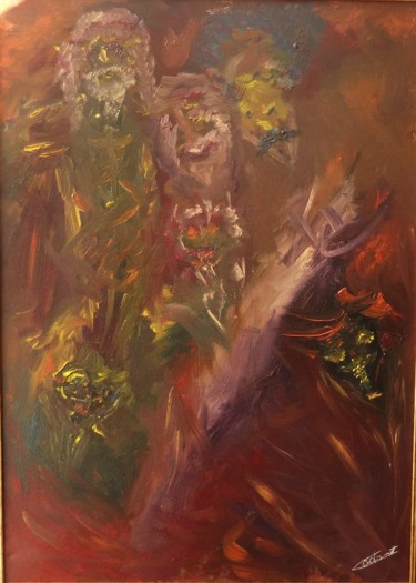 Peinture intitulée ""bienvenu en enfer"" par Patrick Codant, Œuvre d'art originale
