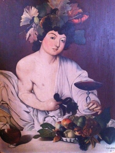 Painting titled "Copie du Bacchus de…" by Patrick Couvet, Original Artwork, Oil