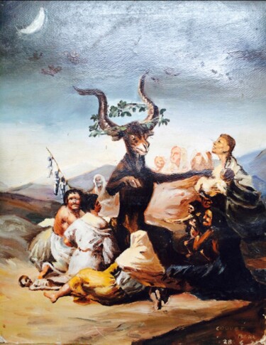 Schilderij getiteld "COPIE DES SORCIÈRES…" door Patrick Couvet, Origineel Kunstwerk, Olie