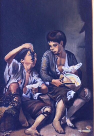 Pintura intitulada "COPIE DES MANGEURS…" por Patrick Couvet, Obras de arte originais, Óleo
