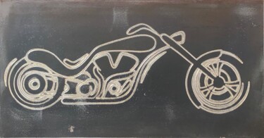 Druckgrafik mit dem Titel "Design de Motos 1" von Patrick Cros, Original-Kunstwerk, Gravur