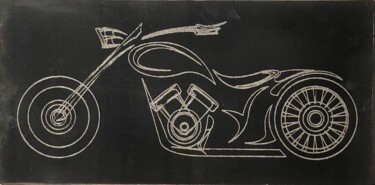 Printmaking titled "Design de Motos 3" by Patrick Cros, Original Artwork, Engraving