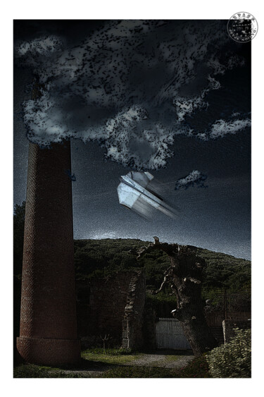 Arts numériques intitulée "Vol de nuit par tem…" par Patrick Danion (spasp), Œuvre d'art originale, Photo montage