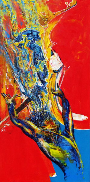 Peinture intitulée "le déchu" par Patrick Delahaye, Œuvre d'art originale, Acrylique