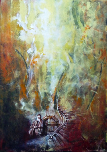 Peinture intitulée "l'alchimiste" par Patrick Delahaye, Œuvre d'art originale, Acrylique