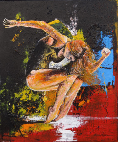 Peinture intitulée "Danseuse de l'équil…" par Patrick Delahaye, Œuvre d'art originale, Acrylique