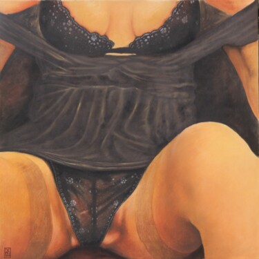 Ζωγραφική με τίτλο "Jessica" από Patrick Demuth, Αυθεντικά έργα τέχνης, Παστέλ Τοποθετήθηκε στο Ξύλινο φορείο σκελετό