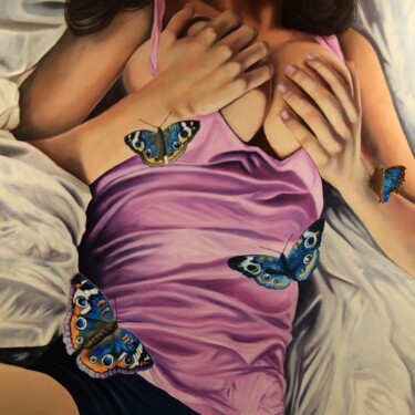 Картина под названием "Gabrielle" - Patrick Demuth, Подлинное произведение искусства, Масло Установлен на Деревянная панель