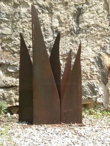 Sculpture titled "cyprés" by Patrick Desombre, Original Artwork, Metals
