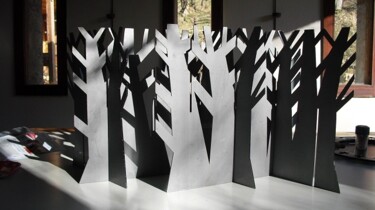 Sculpture titled "forêt insolite" by Patrick Desombre, Original Artwork, Metals