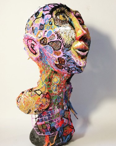 Sculpture titled "Galet" by Dx, Original Artwork, Plastic
