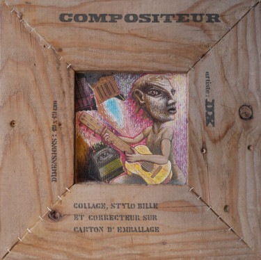 Schilderij getiteld "Compositeur" door Dx, Origineel Kunstwerk, Acryl