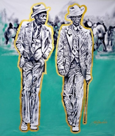 Painting titled "Walk with me" by Patrick Dodoo, Original Artwork, Acrylic
