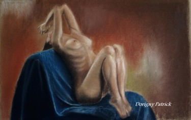 Peinture intitulée "Nu sur fauteuil" par Patrick Dorigny, Œuvre d'art originale, Pastel