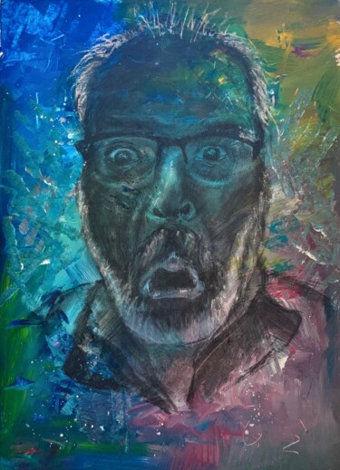 Painting titled "Selfie" by Patrick Dugué, Original Artwork, Acrylic