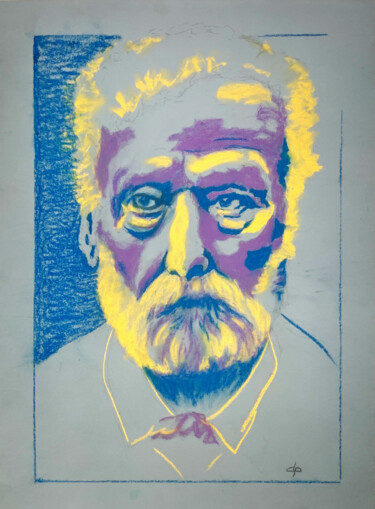 Desenho intitulada "Victor Hugo" por Patrick Dugué, Obras de arte originais, Pastel