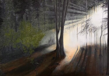 Malerei mit dem Titel "Éveil du printemps…" von Patrick Egger, Original-Kunstwerk, Acryl Auf Keilrahmen aus Holz montiert