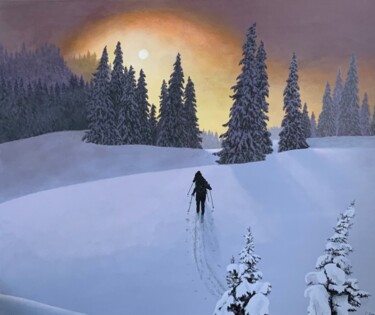 Painting titled "Solitude glacée dan…" by Patrick Egger, Original Artwork, Acrylic Mounted on Wood Stretcher frame