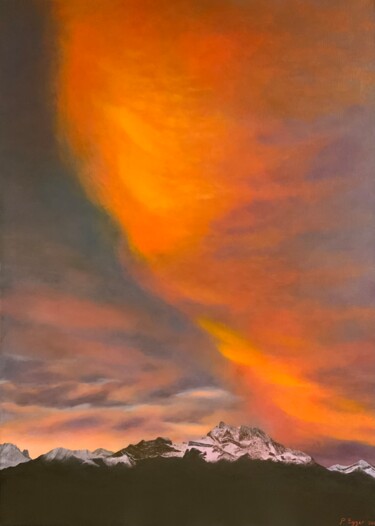 Malerei mit dem Titel "Tout feu, tout flam…" von Patrick Egger, Original-Kunstwerk, Acryl