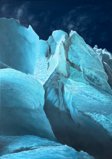 Glace en déshérence Peinture intitulée "Glace en déshérence" par Patrick Egger, Œuvre d'art originale, Acrylique Monté sur Châssis en bois