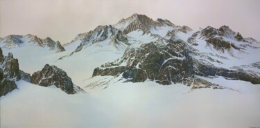Malerei mit dem Titel "Haute montagne" von Patrick Egger, Original-Kunstwerk, Acryl Auf Keilrahmen aus Holz montiert