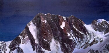 Painting titled "Face nord des Joras…" by Patrick Egger, Original Artwork, Acrylic Mounted on Wood Stretcher frame