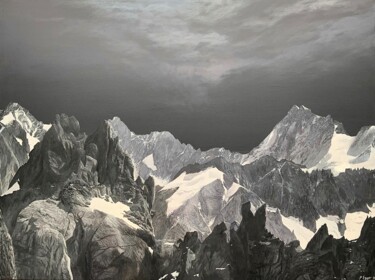 Pittura intitolato "Orage sur les Aigui…" da Patrick Egger, Opera d'arte originale, Acrilico Montato su Telaio per barella i…