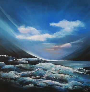 Peinture intitulée ""Effet mer..."" par Patrick Fischer, Œuvre d'art originale, Pastel