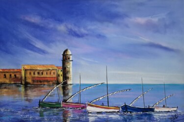 Painting titled "A Collioure" by Patrick Fischer, Original Artwork, Pastel