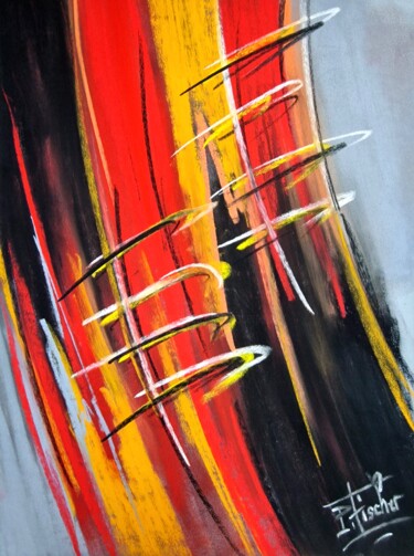 Painting titled "Abstraction" by Patrick Fischer, Original Artwork, Pastel