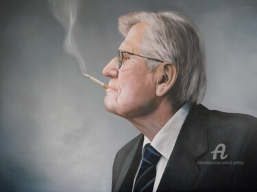 Pintura intitulada "Le fumeur invétéré" por Patrick Geffroy, Obras de arte originais, Óleo