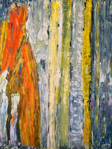 Peinture intitulée "Forêt magique" par Patrick Gianina, Œuvre d'art originale, Acrylique