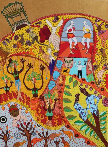 Malarstwo zatytułowany „Do You Speak Kangar…” autorstwa Patrick Gourgouillat, Oryginalna praca, Akryl Zamontowany na Drewnia…