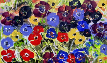 Peinture intitulée "Jeté floral" par Patrick Guellec, Œuvre d'art originale, Acrylique Monté sur Châssis en bois