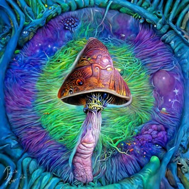 Grafika cyfrowa / sztuka generowana cyfrowo zatytułowany „Magic Mushroom” autorstwa Patrick Hager, Oryginalna praca, 2D prac…