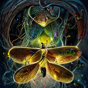 Digitale Kunst mit dem Titel "Firefly" von Patrick Hager, Original-Kunstwerk, 2D digitale Arbeit