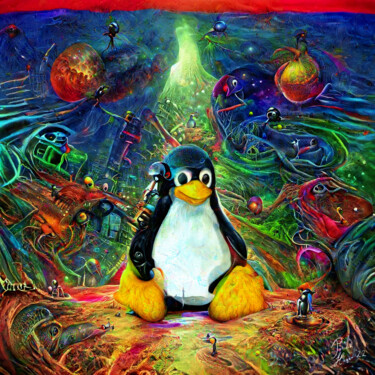 Digitale Kunst mit dem Titel "Tux Of Linux" von Patrick Hager, Original-Kunstwerk, 2D digitale Arbeit