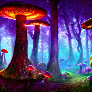 Digitale Kunst getiteld "Magic Forest Two" door Patrick Hager, Origineel Kunstwerk, 2D Digital Work