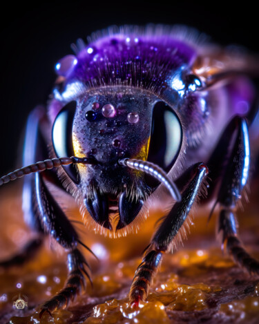 Digitale Kunst getiteld "Wildbiene zum Weltb…" door Patrick Hager, Origineel Kunstwerk, AI gegenereerde afbeelding