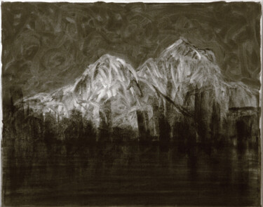 Рисунок под названием "berge (Coronazeichn…" - Patrick Huber, Подлинное произведение искусства, Древесный уголь