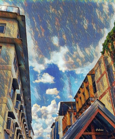 Fotografie getiteld "Futuristic Urban Sky" door Patrick John Bennett (Patrice), Origineel Kunstwerk, Digitale fotografie
