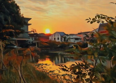 Digitale Kunst mit dem Titel "Sunrise at Aiyakan" von Patrick John Bennett (Patrice), Original-Kunstwerk, Nicht bearbeitete…